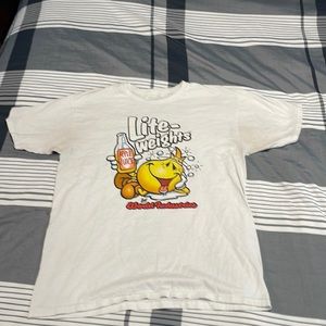 White mens graphic T-shirt.